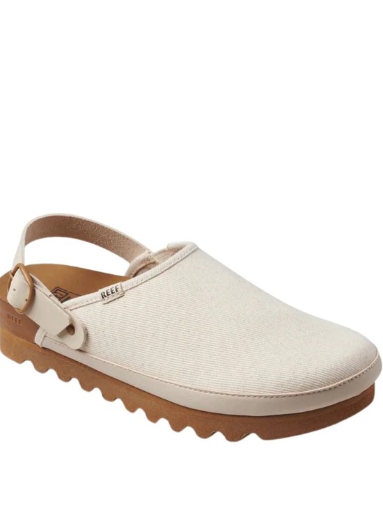 Reef Shoes - Reef Canvas Slip On Clogs Platform with Back Strap Cream Tan size 9